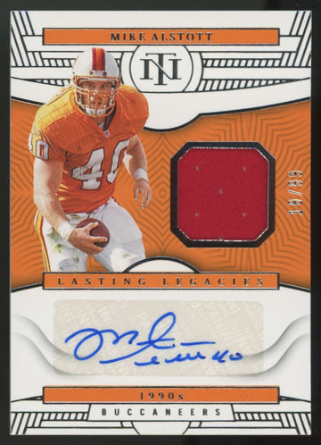 2022 National Treasures Mike Alstott Lasting Legacies Patch Auto /99 #LLE-MAL