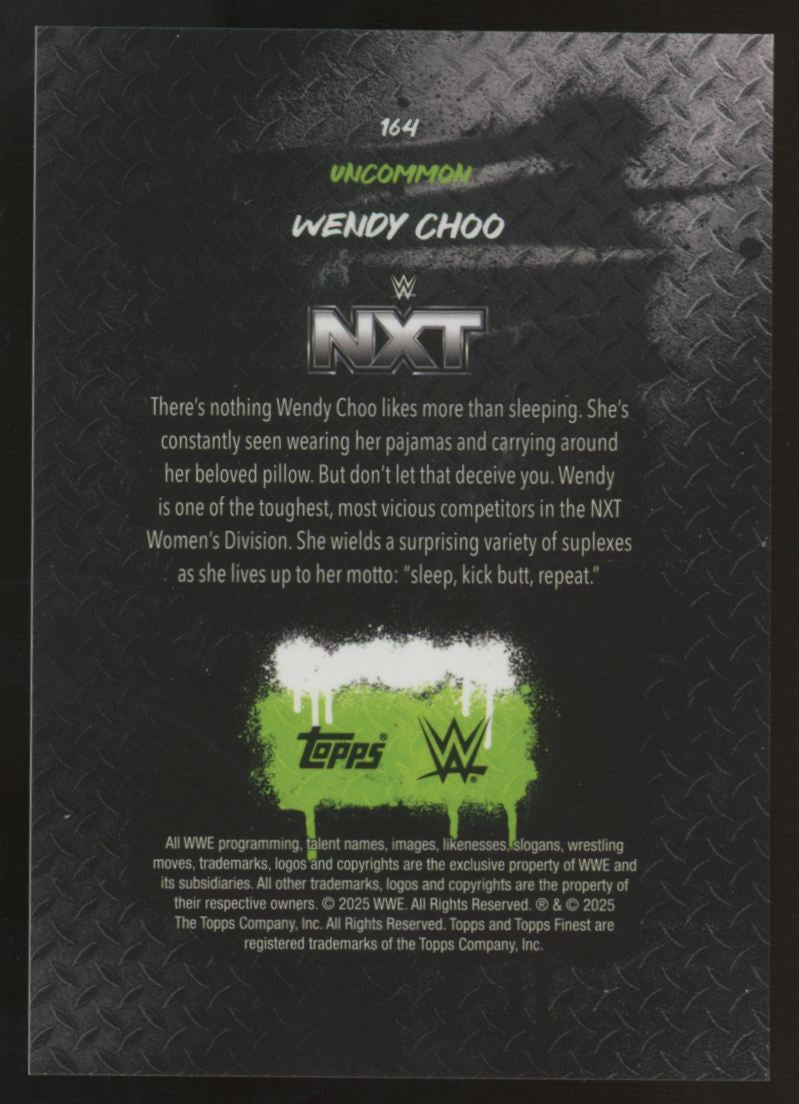 2025 Topps Finest WWE Wendy Choo Uncommon Red/Black Vapor Refractor /15 #164