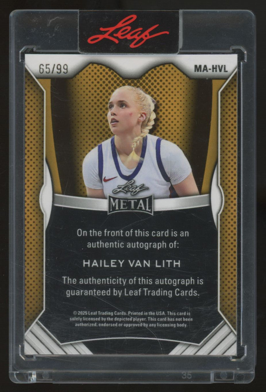 2025 Leaf Metal Hailey Van Lith Blue Auto /99 #MA-HVL