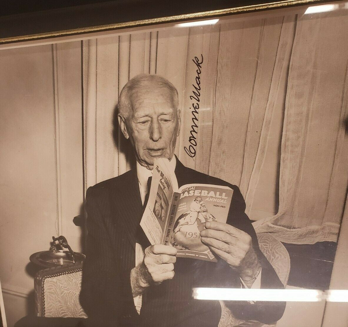 Connie Mack Signed Autographed 11x14 Photo Framed JSA