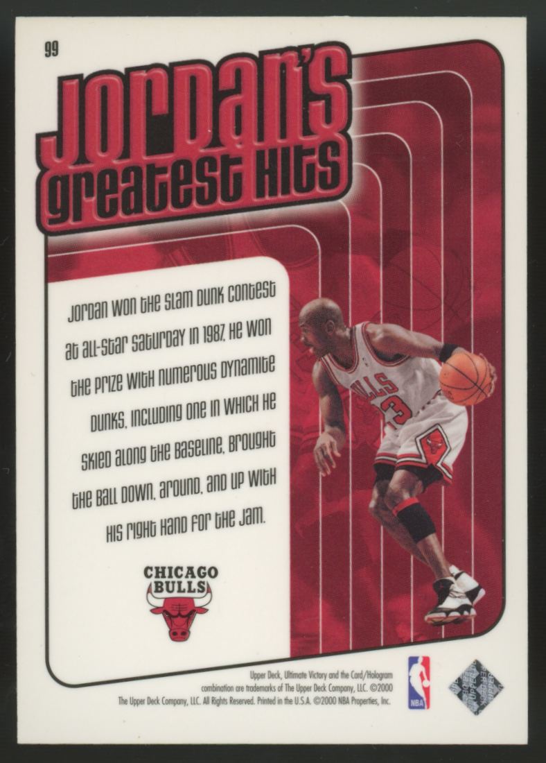 1999-00 UD Ultimate Victory Collection Michael Jordan Greatest Hits #99