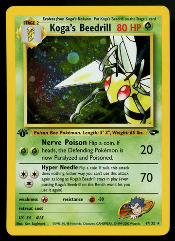 Pokemon Koga's Beedrill Gym Challenge 1st Edition Holo #9/132