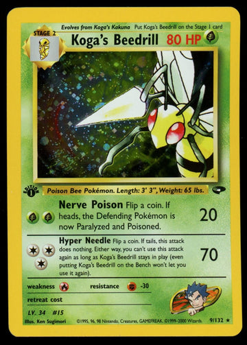 Pokemon Koga's Beedrill Gym Challenge 1st Edition Holo #9/132 (B)