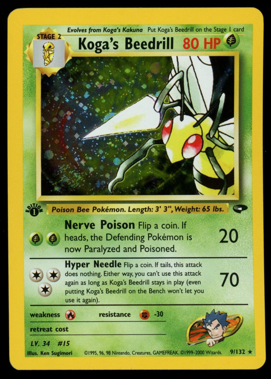 Pokemon Koga's Beedrill Gym Challenge 1st Edition Holo #9/132 (B)