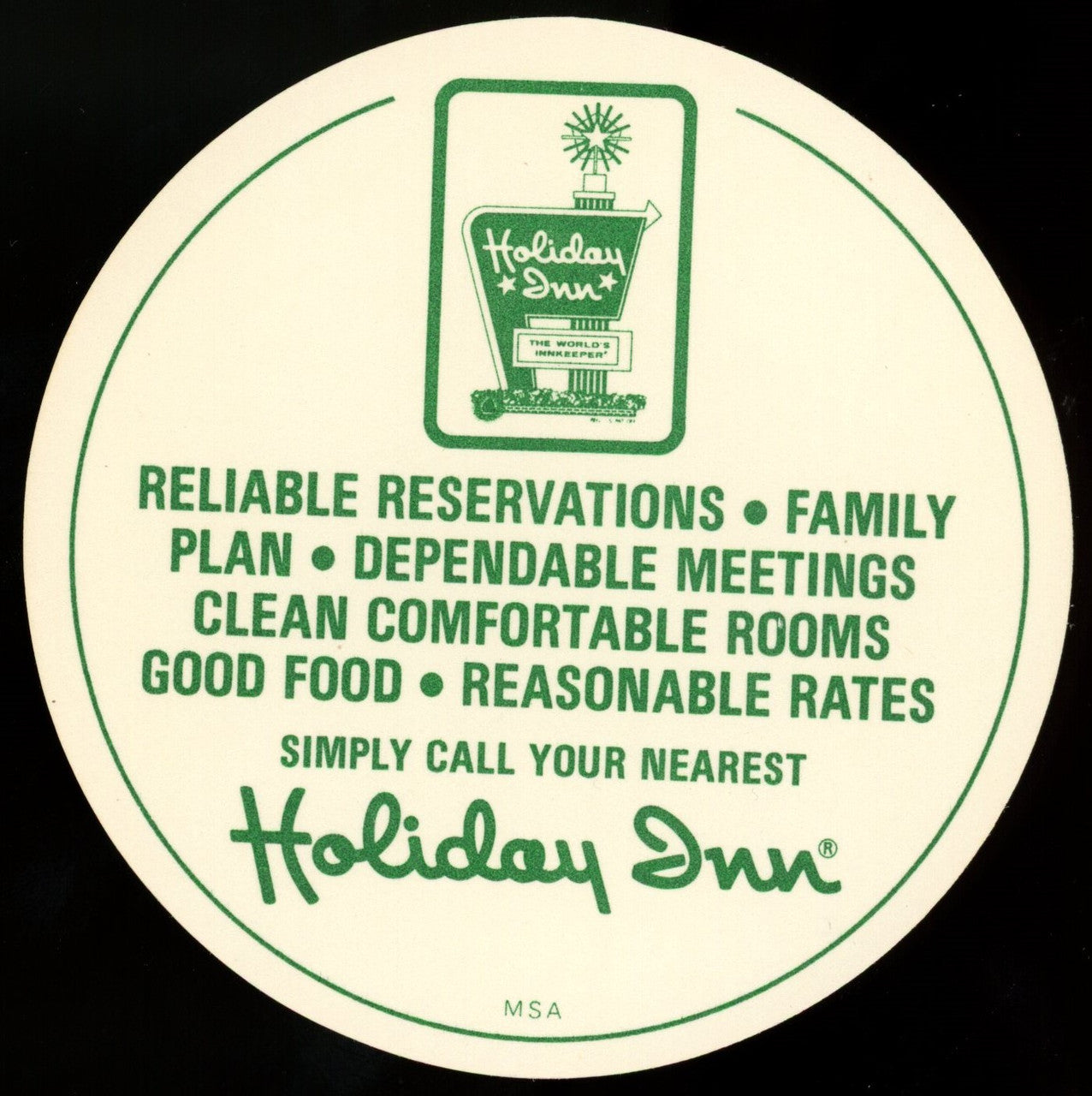 1977 Holiday Inn Johnny Bench MSA Disc