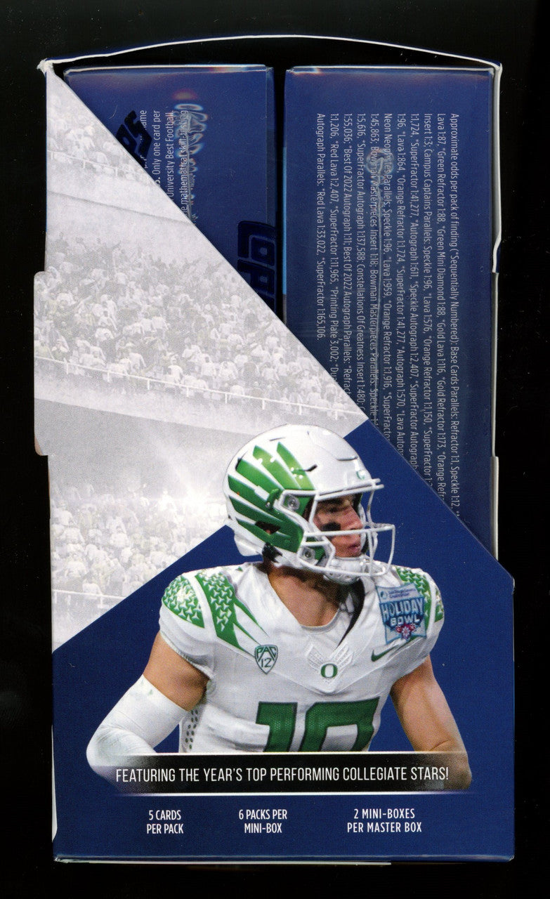 2022-23 Bowman's Best University Football Full Box - 2 Sealed Mini Boxes