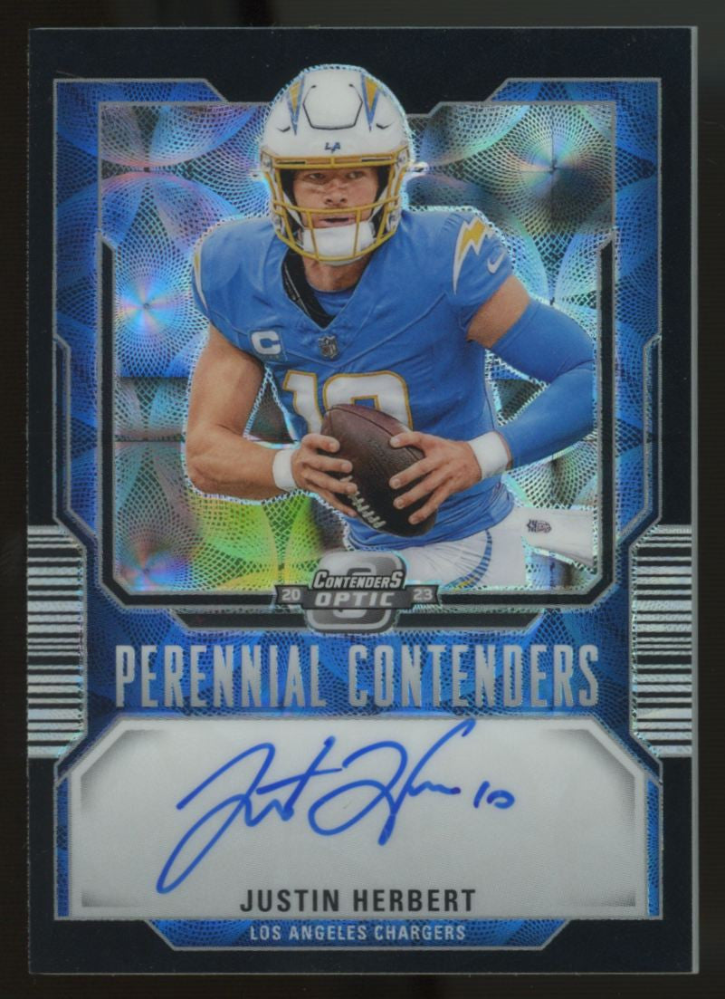 2023 Contenders Optic Justin Herbert Perennial Contenders Black Scope Auto /25