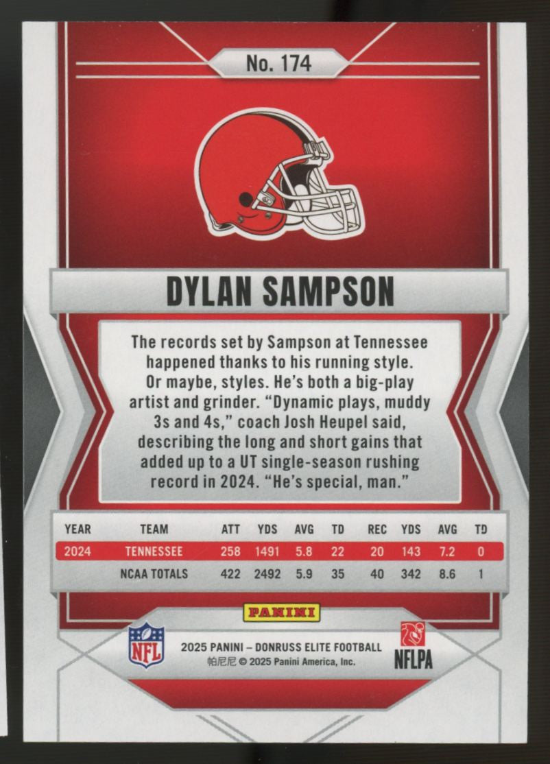 2025 Donruss Elite Dylan Sampson RC Red /78 #174