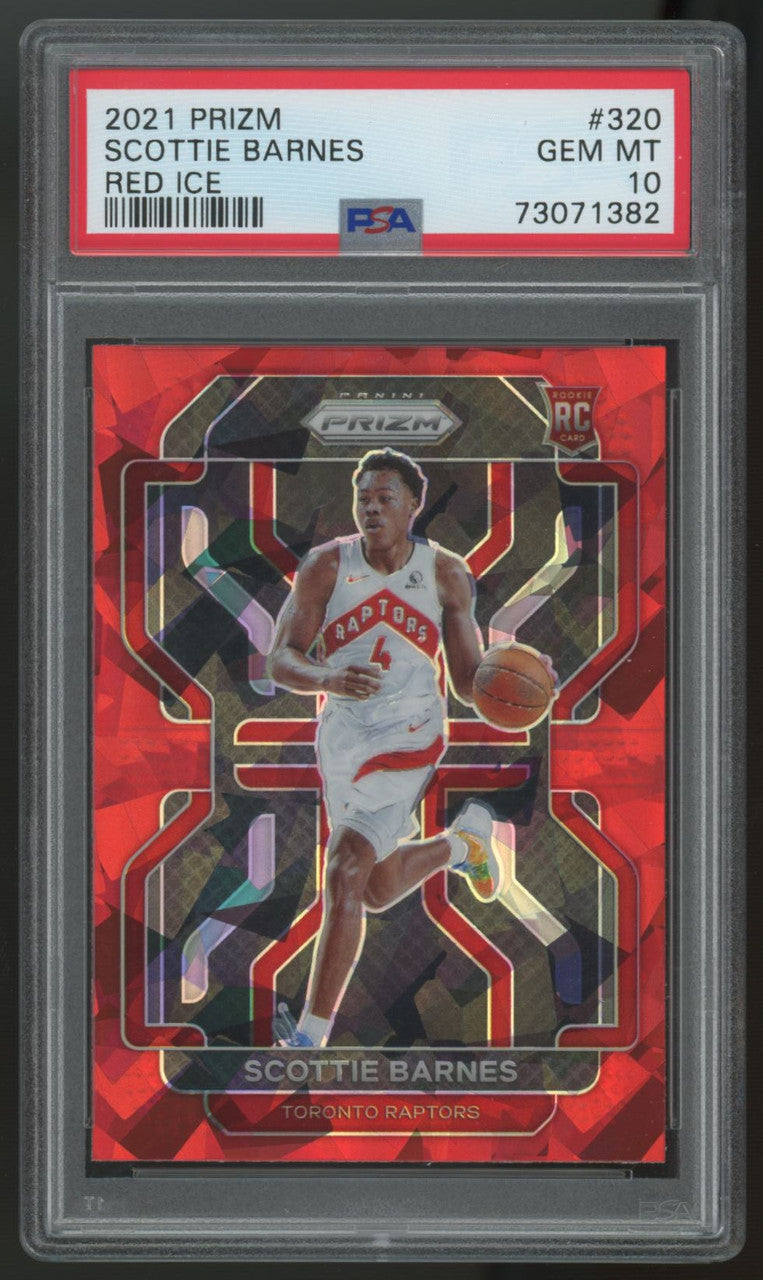 2021-22 Prizm Scottie Barnes RC Red Ice #320 PSA 10