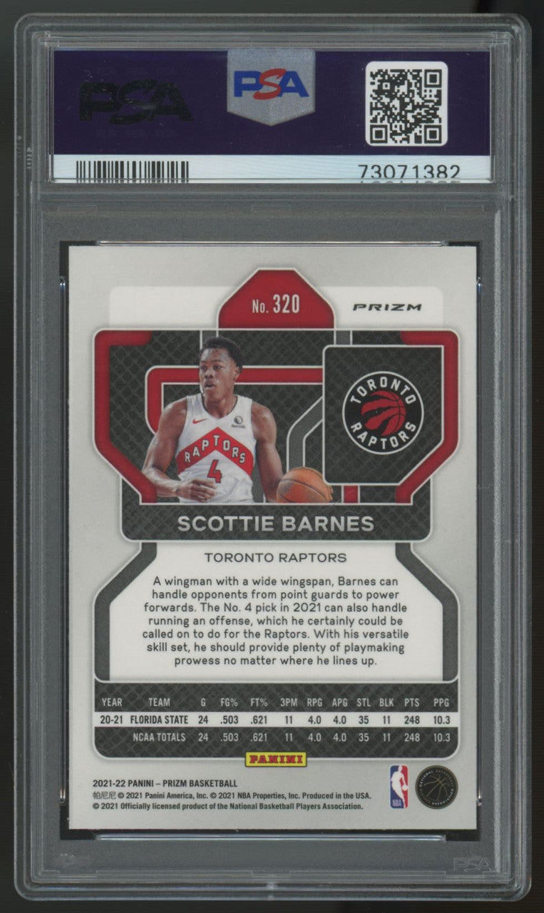 2021-22 Prizm Scottie Barnes RC Red Ice #320 PSA 10