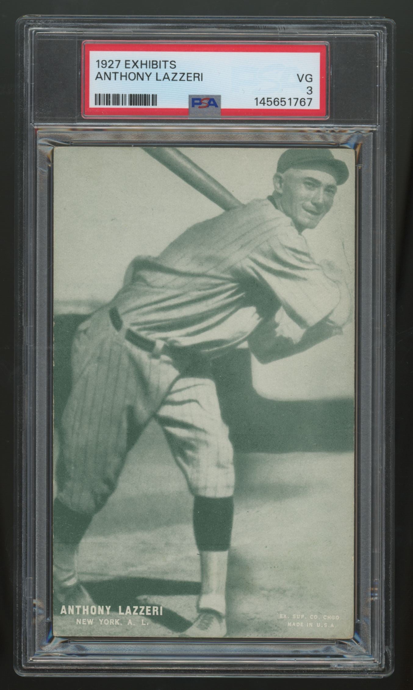 1927 Exhibits Anthony Tony Lazzeri PSA 3