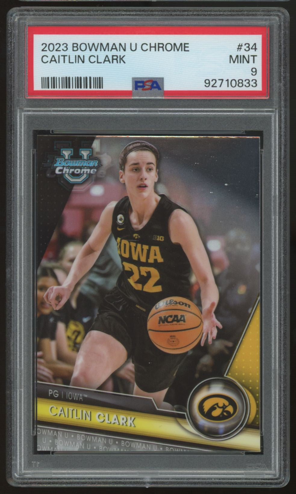2023/24 Bowman U Chrome Caitlin Clark Prospect #34 PSA 9 *833