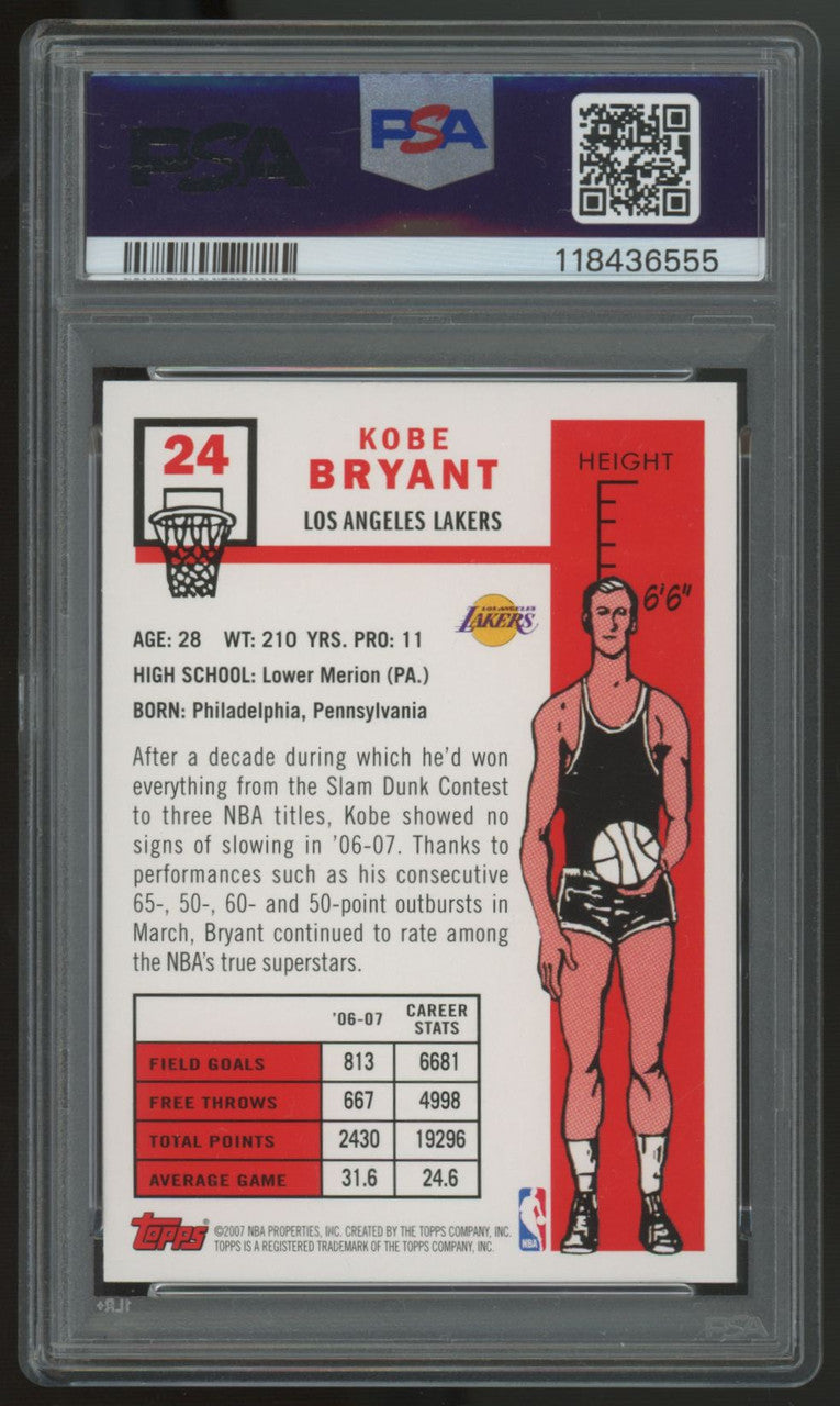 2007/08 Topps Kobe Bryant 1957/58 Variation #24 PSA 10 *555