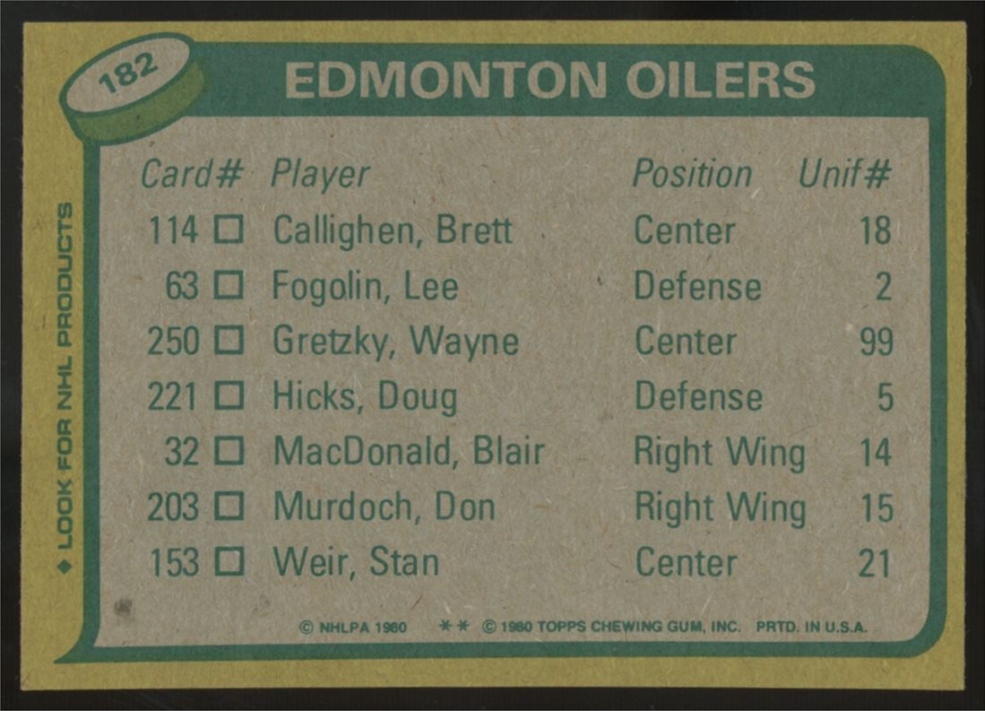 1980-81 Topps Wayne Gretzky #182 NM
