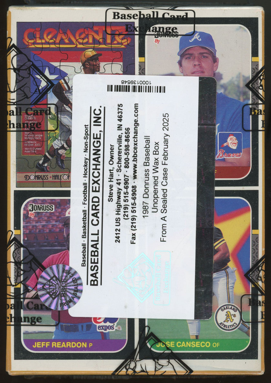 1987 Donruss Baseball Wax Box FASC BBCE Wrapped Sealed