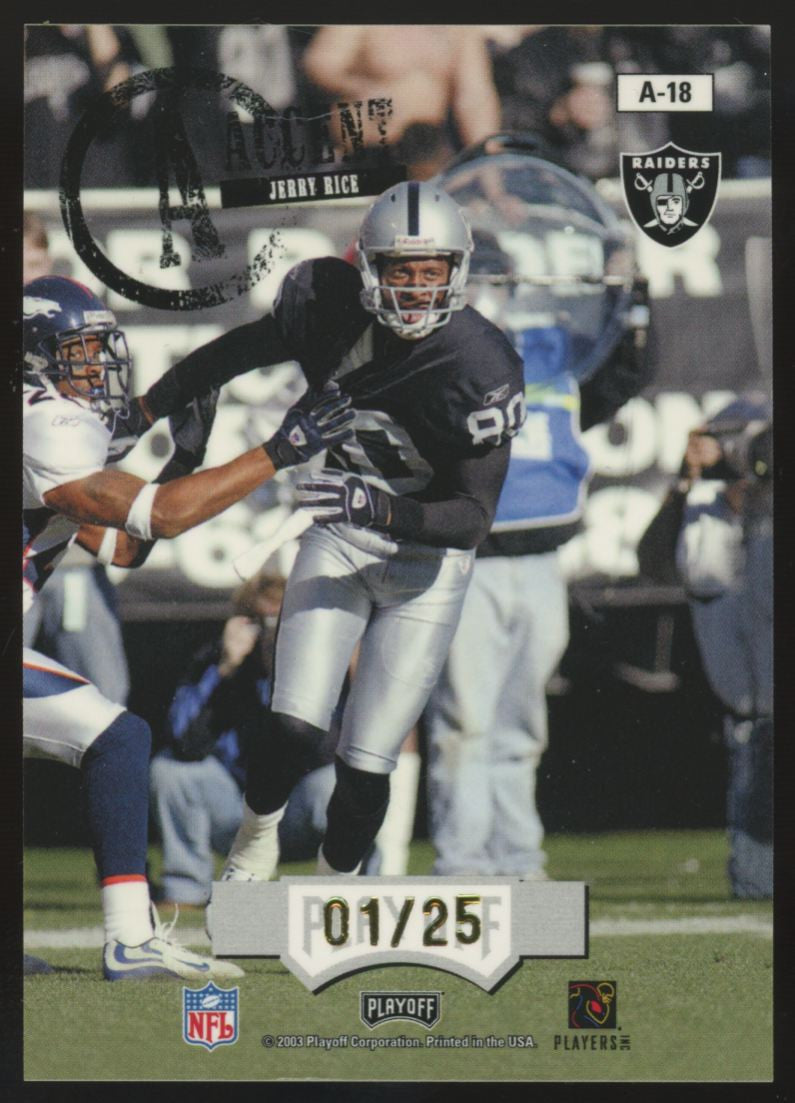 2003 Playoff Hogg Heaven Jerry Rice Accent /25 #A-18