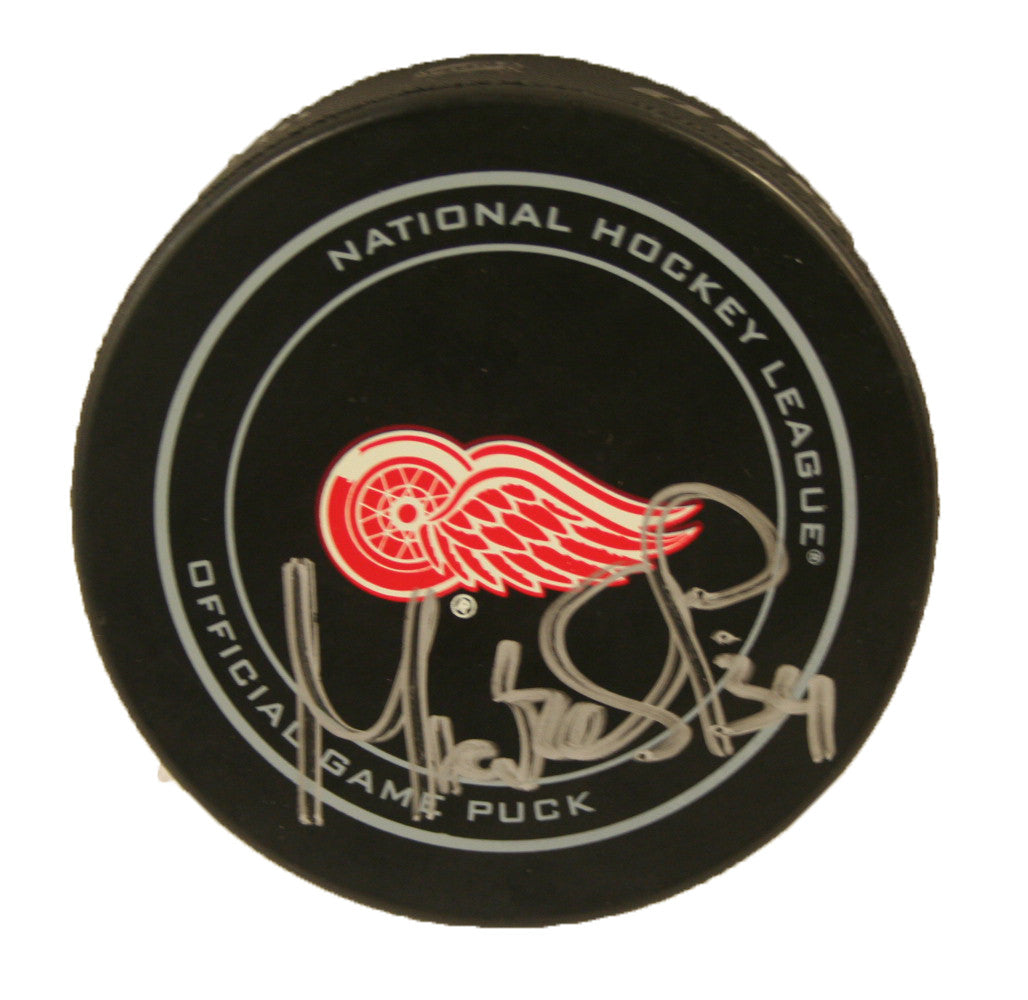 Petr Mrazek Detroit Red Wings NHL Autographed Game Puck