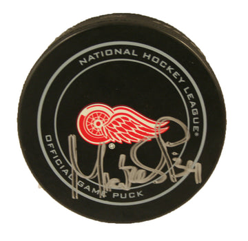 Petr Mrazek Detroit Red Wings NHL Autographed Game Puck