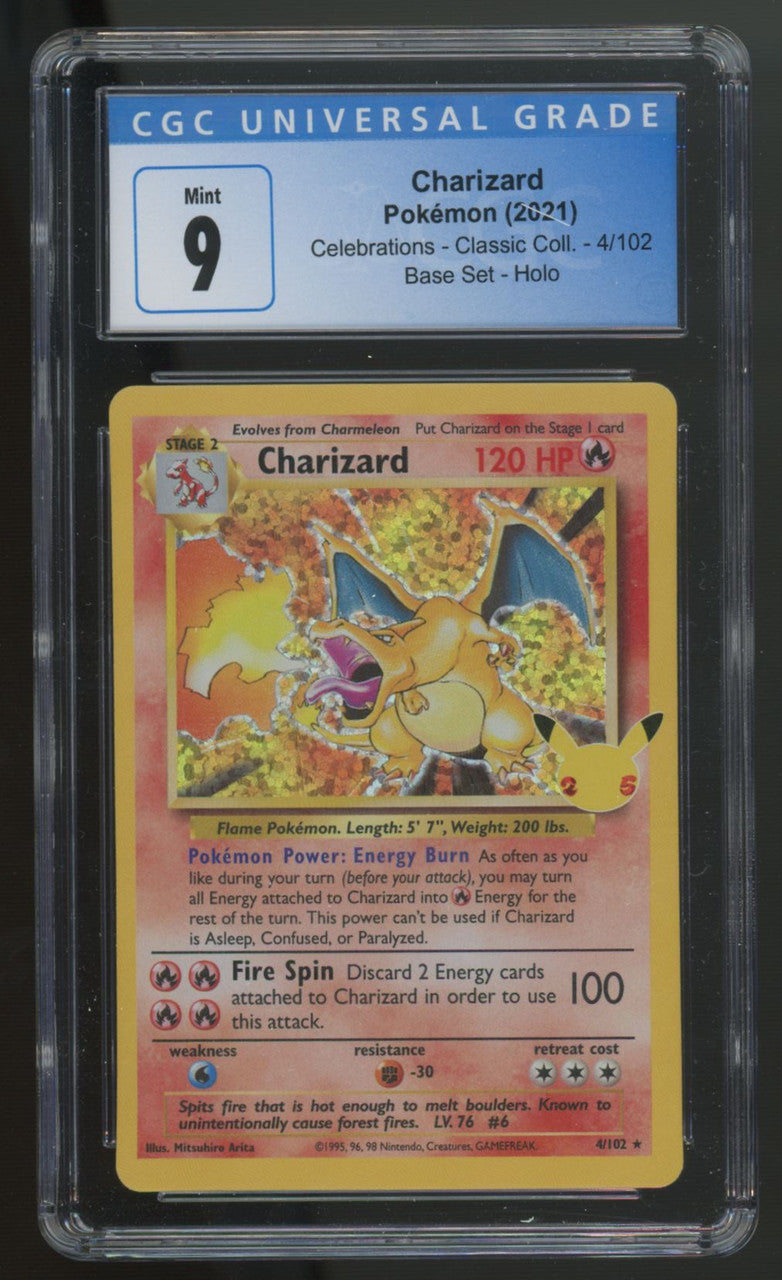 2021 Pokemon Charizard Celebrations Classic Collection Holo #4 CGC 9