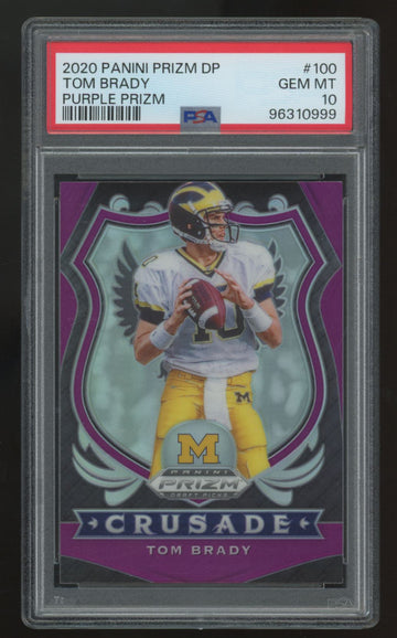2020 Panini Prizm Draft Tom Brady Purple Crusade #100 PSA 10