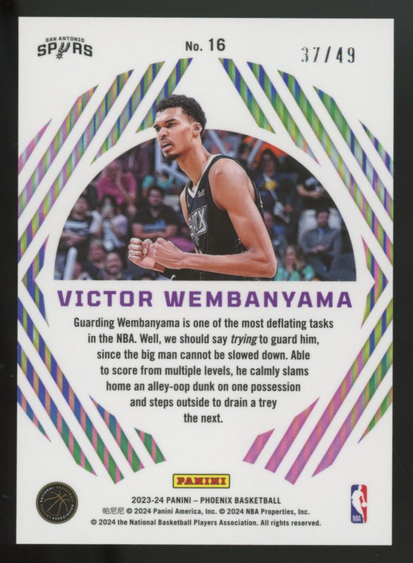2023-24 Panini Phoenix Victor Wembanyama RC Orange Mystique /49 #16