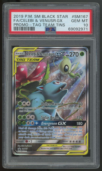 2019 Pokemon Celebi & Venusaur GX Tag Team Promo #SM167 PSA 10
