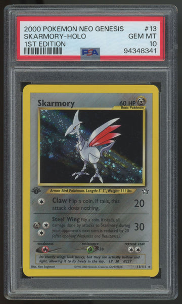 2000 Pokemon Skarmory 1st Edition Neo Genesis Holo #13 PSA 10