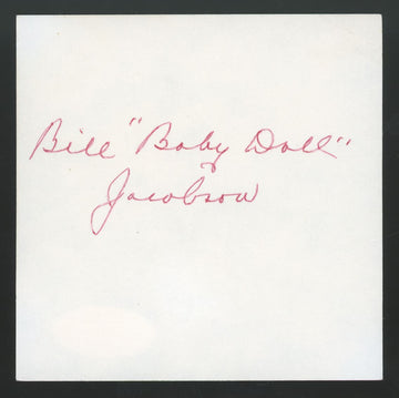 Bill Baby Doll Jacobson Signed Autographed Cut JSA (d. 1977)