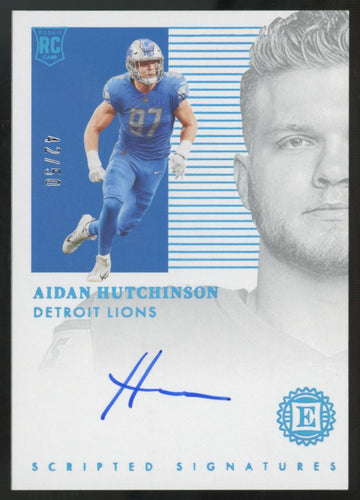 2022 Panini Encased Aidan Hutchinson Sapphire Scripted Auto /50 #SS-AH