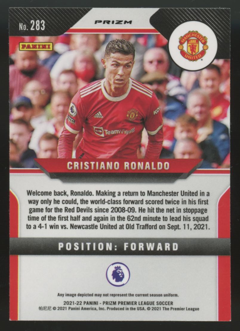 2021-22 Prizm Premier League Soccer Cristiano Ronaldo Pink Ice #283