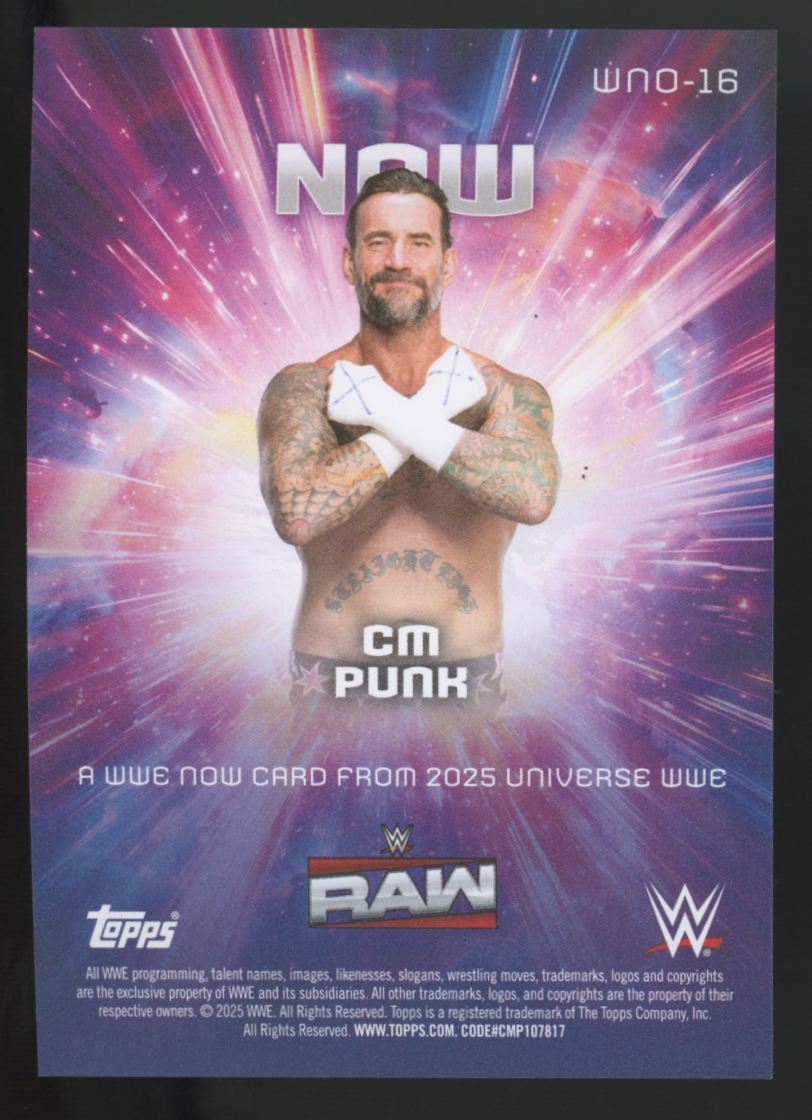 2025 Topps WWE Universe CM Punk Now Refractor SSP #WNO-16
