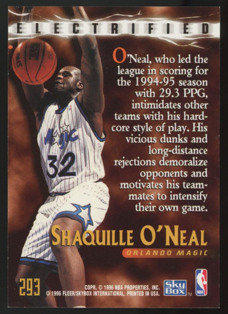 1995-96 Skybox Premium Shaquille O'Neal Electrified #293 NM "D"