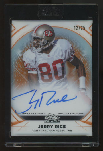 2025 Topps Chrome Black Jerry Rice Ivory Orange Auto /25 #IA-JR