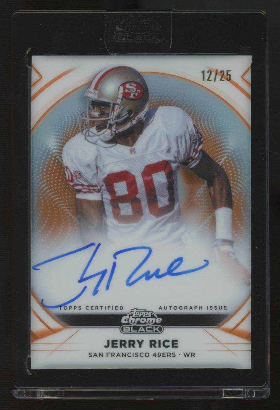 2025 Topps Chrome Black Jerry Rice Ivory Orange Auto /25 #IA-JR