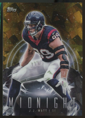 2024 Topps Midnight J.J. Watt Midnight Daybreak Refractor Gold /5 #40
