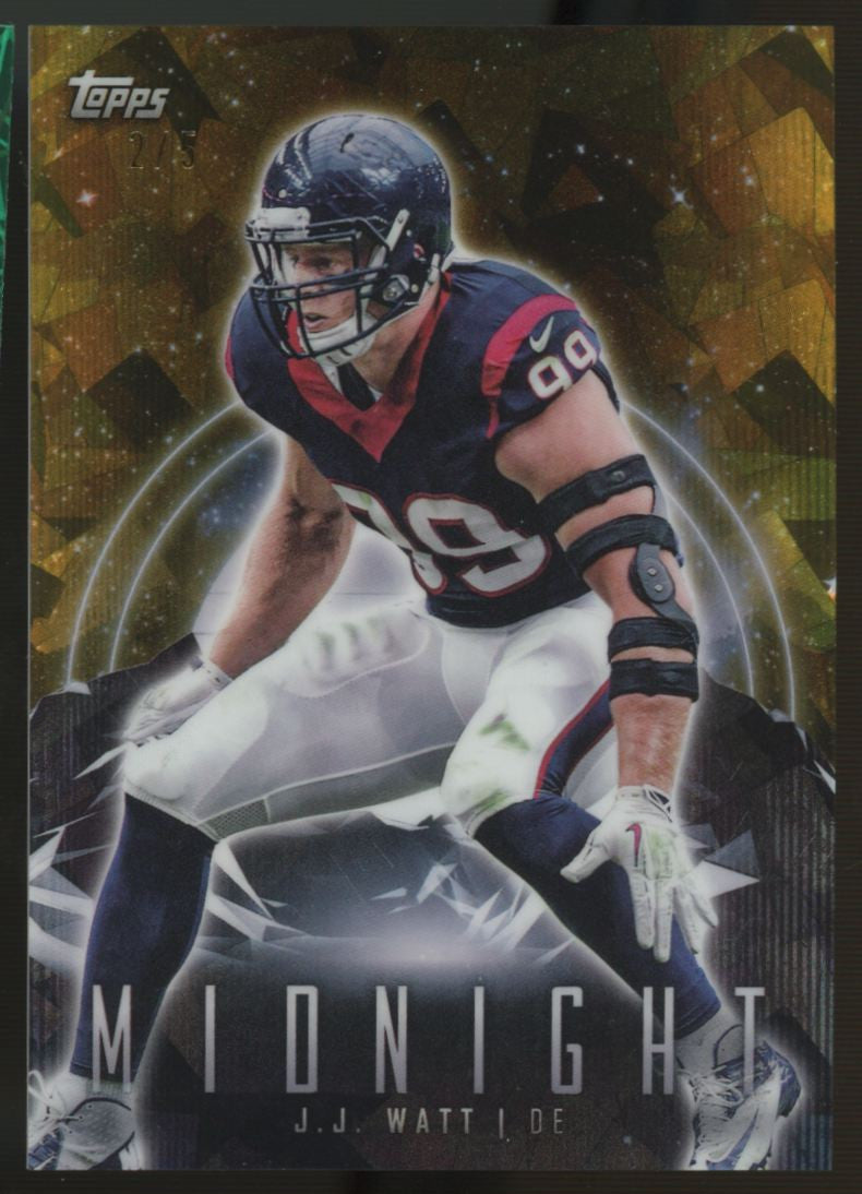 2024 Topps Midnight J.J. Watt Midnight Daybreak Refractor Gold /5 #40
