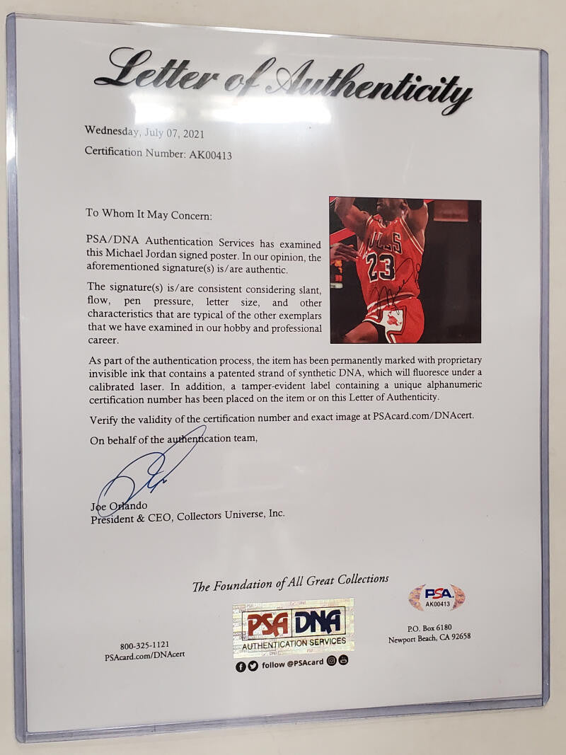 Michael Jordan Autographed Vintage Poster PSA DNA Authentic 24x36 Auto