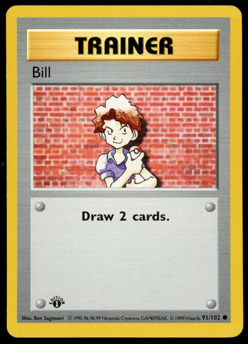 Pokemon Bill 1st Edition Base Set Shadowless #91/102