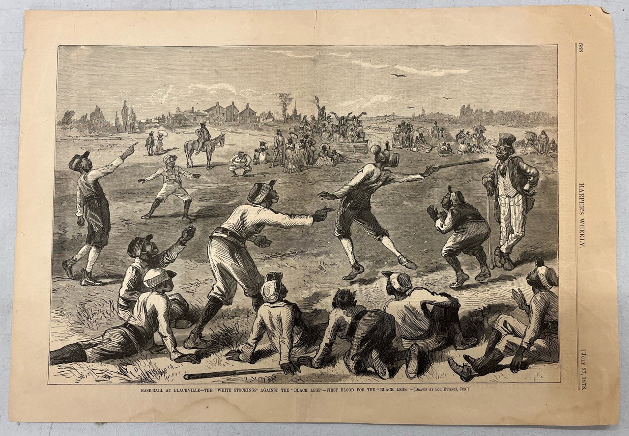 July 27 1878 Harper's Weekly Woodcut Baseball at Blackville