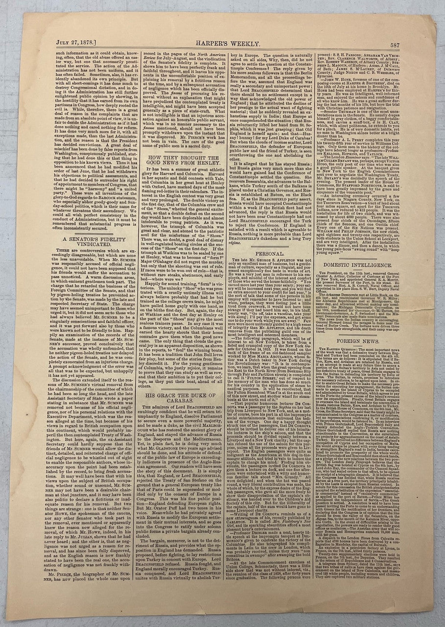 July 27 1878 Harper's Weekly Woodcut Baseball at Blackville