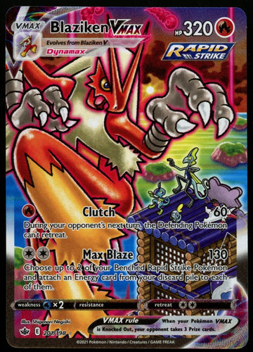 Pokemon Blaziken VMAX Chilling Reign Alt Art Secret Rare #201/198