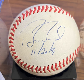 Barry Bonds 11/20/91 Signed Autographed Baseball JSA