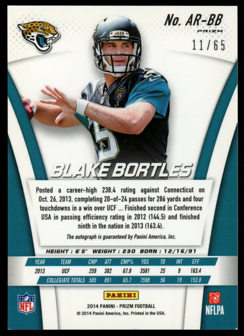 2014 Prizm Blake Bortles Camo RC Auto /65 #AR-BB