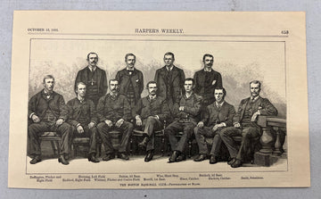 October 13 1883 Harper's Weekly Woodcut The Boston Baseball Club