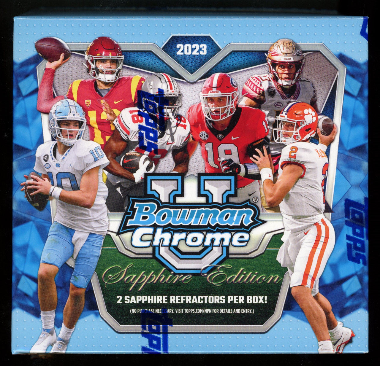 2023 Bowman Chrome University Football Sapphire Hobby Box