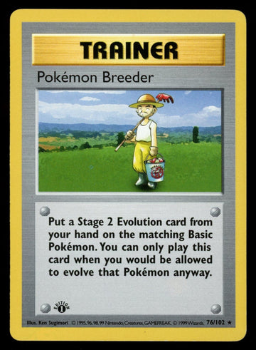 Pokemon TCG Pokemon Breeder 1st Edition Base Set Shadowless #76/102