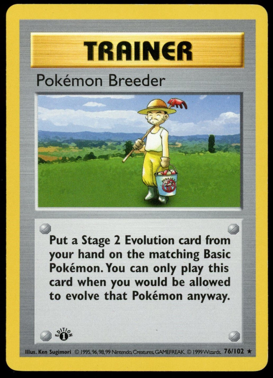 Pokemon Pokemon Breeder Base Set 1st Edition #76/102 MP