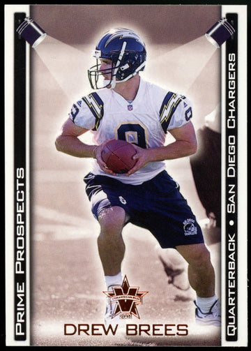 2001 Pacific Vanguard Drew Brees Prime Prospects RC #28