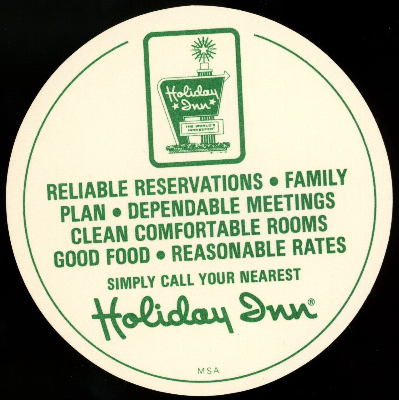 1977 Holiday Inn Lou Brock MSA Disc