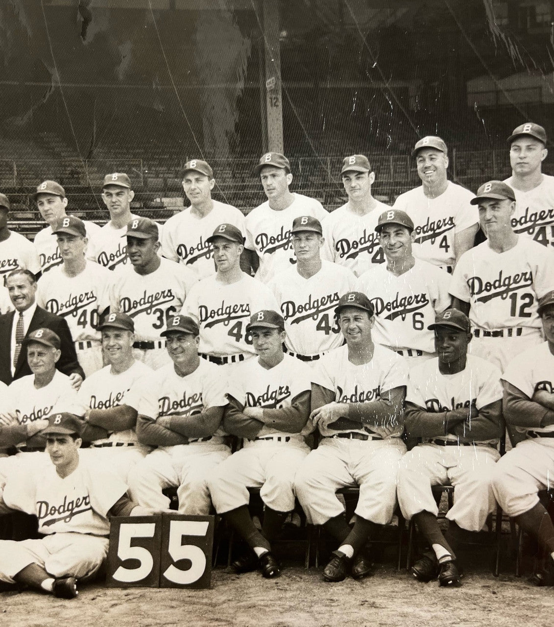 1955 Brooklyn Dodgers World Champions 10 x 12 Type 1 Photo PSA Authenticated